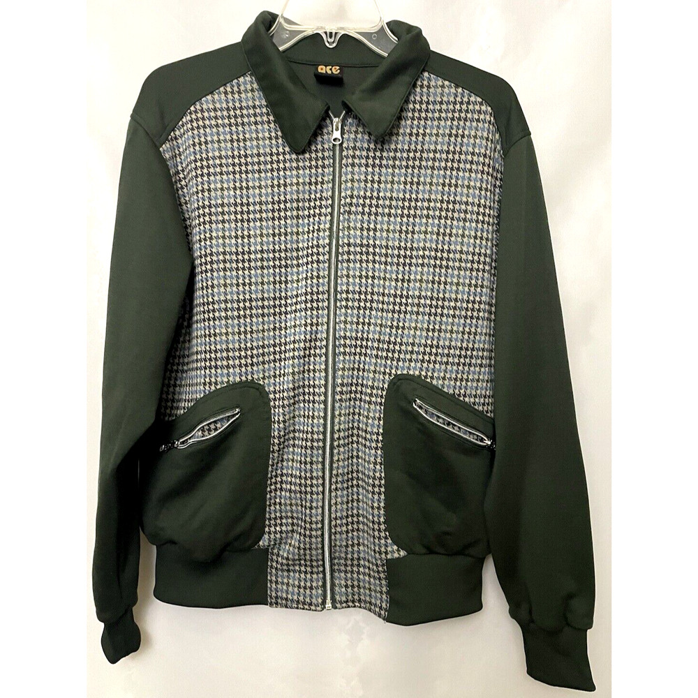 Ace England Jacket Vintage Large Full Zip Long Sleeve Cotton Blend